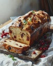 Summer Bliss Indulge in the Seasonal Delight of a Homemade Fruitcake, Bursting with Fruity Goodness and Sweetness