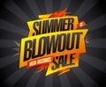 Summer blowout sale, mega discounts, vector advertising banner Royalty Free Stock Photo