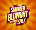 Summer blowout sale, mega discounts - vector advertising banner