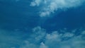 Summer Blue Sky. Bright Sun Light Ray Flare And Sunbeam Shining. B Roll Blue Sky And Gray Clouds Moving In Opposite Royalty Free Stock Photo