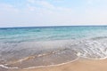 Summer blue sky sea coast sand background beach. Royalty Free Stock Photo