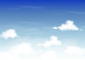 Summer blue sky with white clouds, Horizon Spring morning skyscape,Vector mesh background of nature  in sunny day Summer, World Royalty Free Stock Photo