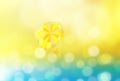 Summer blur background with parachute and sunshine