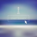 Summer blurred background with ghost button. Beach