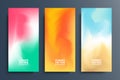 Summer blurred backgrounds set with modern abstract blurred color gradient patterns.