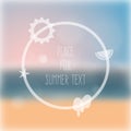 Summer blurred seascape. Creative graphic design. Vector illustration.