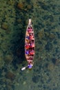 Summer boating on crystal clear umngot river in shnongpdeng Royalty Free Stock Photo