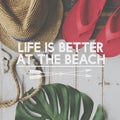 Summer Break Lifestyle Flipflop Vacation Words Concept