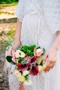 Summer bride. Bohemian styled wedding dress Royalty Free Stock Photo