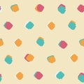 Summer bright colourful ink brush square dot pattern seamless background