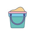Summer bucket with sand detailed style