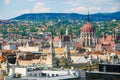 Summer Budapest. Panorama of The town and the Parliament in Budapest. Royalty Free Stock Photo