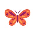 Summer butterfly icon in flat style