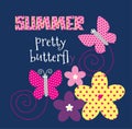 summer butterfly print vector art