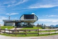 Summer cable car in Alps. Gamskogel 6-seater chairlift in Zauchensee, Austria Royalty Free Stock Photo