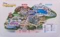 Map of Disneyland, Anaheim, Los Angeles. Summer Holidays in California, USA