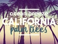 Summer california tumblr backgrounds set with palms, sky and sunset. Summer placard poster flyer invitation card. Royalty Free Stock Photo