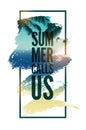 Summer Calls Us. Summer time phrase typographical grunge poster. Retro vector illustration. Royalty Free Stock Photo