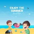 Enjoy the summer sun and fun banner design Royalty Free Stock Photo
