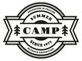 Summer camp badge. Black hiking club logo