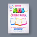 Summer camp poster, flyer or banner design. Royalty Free Stock Photo