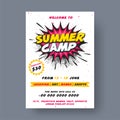 Summer camp poster, flyer or banner design. Royalty Free Stock Photo