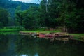 Summer camp boat dock Royalty Free Stock Photo