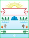 Summer Camp and Camping Poster with Border Royalty Free Stock Photo