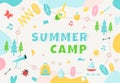 Summer Camp, Community Center Club or Outdoor School. Colorful Banner for Kids Programs. Educational Activities and