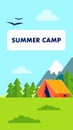 Summer Camp Flyer, Brochure Vector Illustration Royalty Free Stock Photo