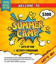 Summer camp invitation banner. Royalty Free Stock Photo