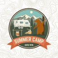 Summer camp patch. Vector. Concept for shirt or logo, print, stamp, apparel or tee. Vintage typography design with Royalty Free Stock Photo