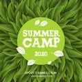 Summer Camp poster, Summer Holiday and Travel themed, Eco Camp, vector illustration. Royalty Free Stock Photo