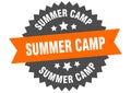 summer camp sign. summer camp round isolated ribbon label. Royalty Free Stock Photo