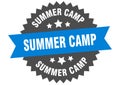 summer camp sign. summer camp round isolated ribbon label. Royalty Free Stock Photo
