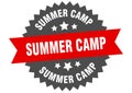 summer camp sign. summer camp round isolated ribbon label. Royalty Free Stock Photo