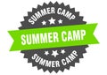 summer camp sign. summer camp round isolated ribbon label. Royalty Free Stock Photo