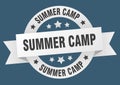 summer camp round ribbon isolated label. summer camp sign.