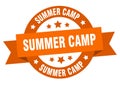 summer camp round ribbon isolated label. summer camp sign.
