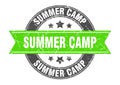 summer camp round stamp with ribbon. label sign Royalty Free Stock Photo