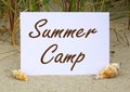 Summer camp sign on a beach Royalty Free Stock Photo