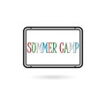 Summer camp sign isolated on white background Royalty Free Stock Photo