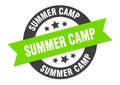 summer camp sign. round ribbon sticker. isolated tag Royalty Free Stock Photo