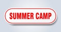 summer camp sign. rounded isolated button. white sticker Royalty Free Stock Photo