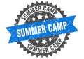 Summer camp stamp. summer camp grunge round sign. Royalty Free Stock Photo