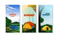 Summer Camp Tent Nature Adventure Holiday Card Template