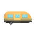 Summer camp trailer icon, flat style