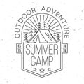 Summer camp. Vector illustration. Concept for shirt or logo, print, stamp or tee. Vintage line art typography design Royalty Free Stock Photo