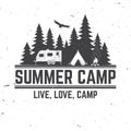 Summer camp. Vector illustration. Concept for shirt or logo, print, stamp or tee.