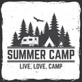 Summer camp. Vector illustration. Concept for shirt or logo, print, stamp or tee.